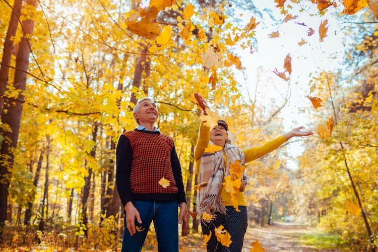 Senior couple having fun as independent living residents.