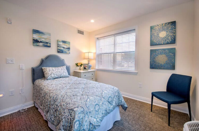 model apartment bedroom with bed